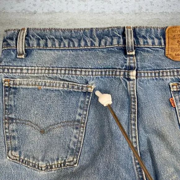 Vintage 90s Levis Jeans 40x30 Regular Straight Leg Fit Medium Wash Orange Tab - Picture 15 of 15